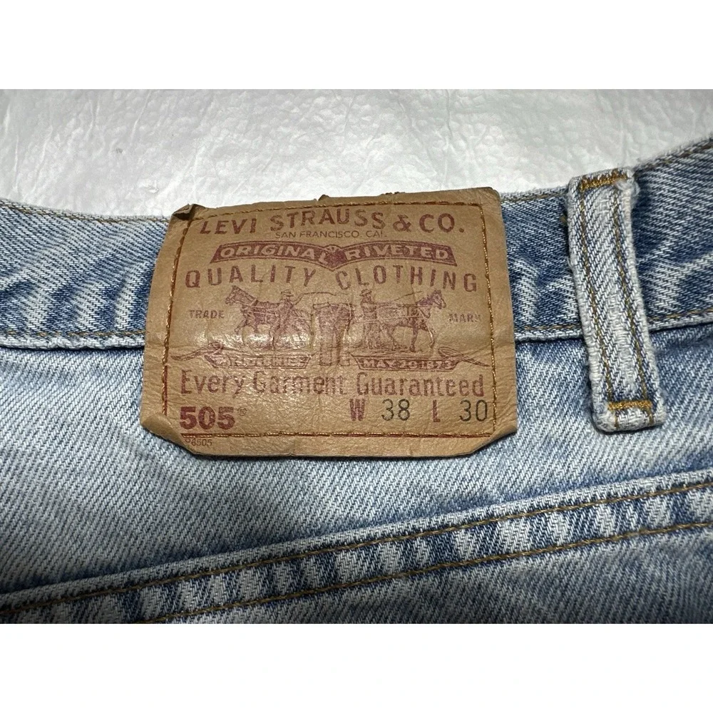 VTG Levi's 505 Mens 38 Waist Denim Cutoff Shorts High Rise Distressed Canada